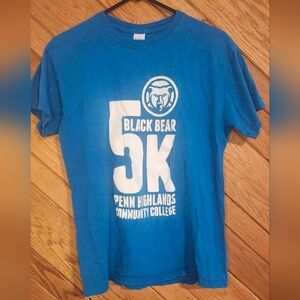 Penn Highlands College Blue And White Black Bear 5K Heavy Cotton Medium T-Shirt